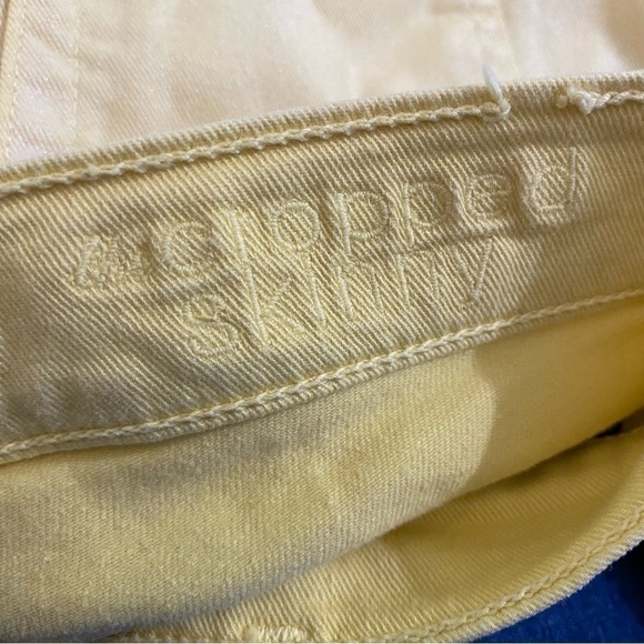 7 For All Mankind Cropped Skinny Jeans Light Yellow 24 - Picture 6 of 6